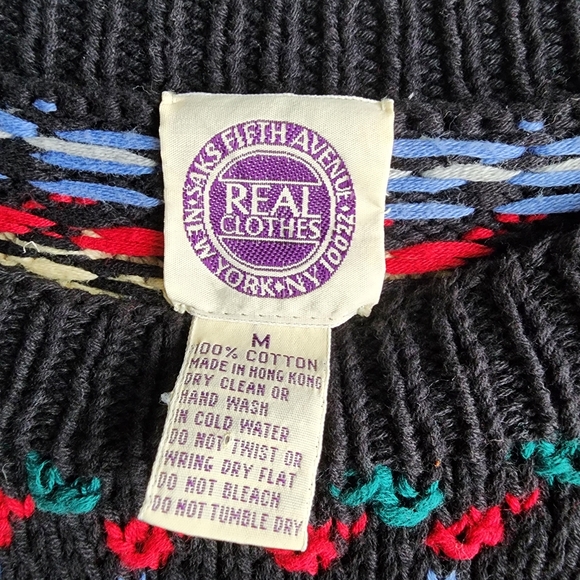 VINTAGE Saks Fifth Avenue Knit Sweater Medium - Picture 3 of 3